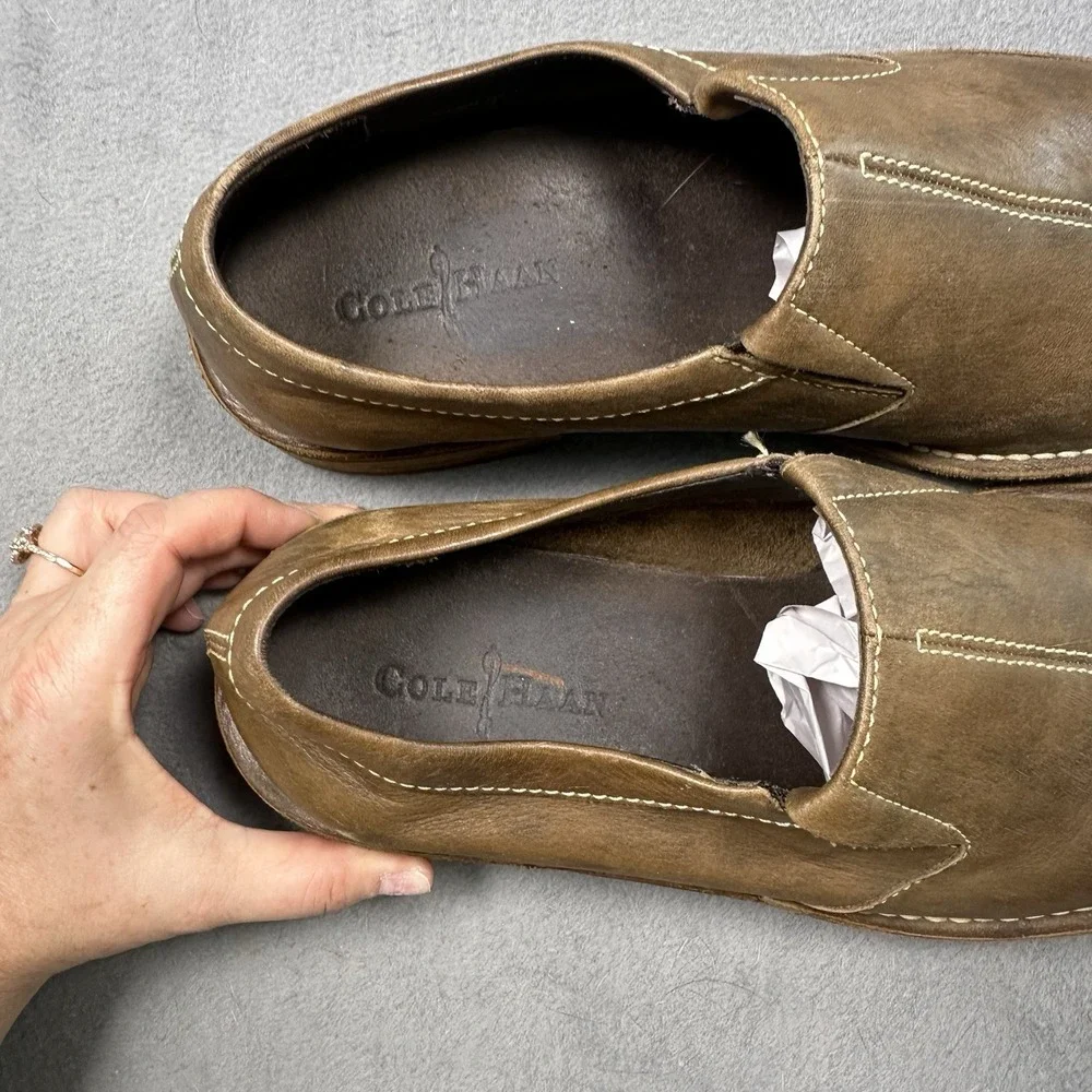 Cole Haan Dryden Men's Brown Leather Slip On Loafers Shoes Size 13M Casual Dress